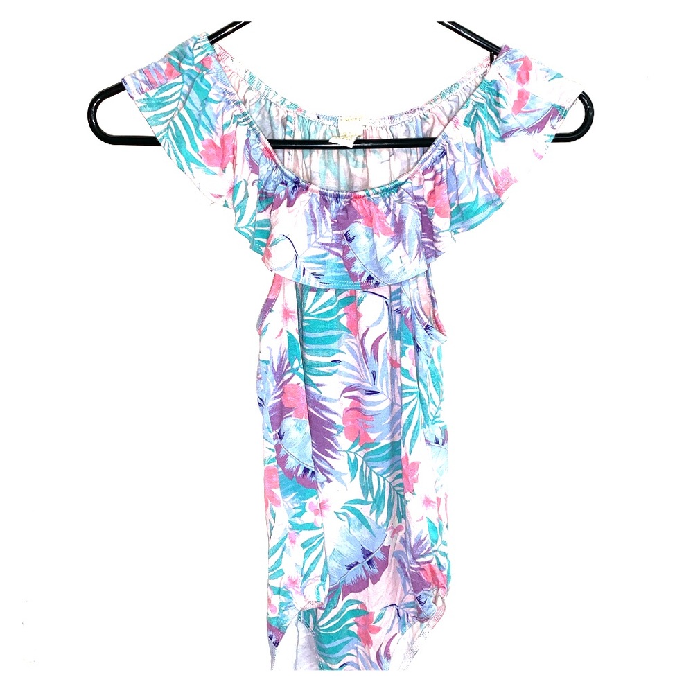 Forever 21 Off the shoulder Tropical Girl Bodysuit
